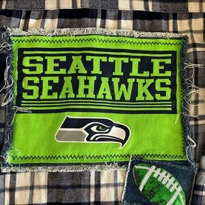 Upcycled Seahawks Flannel Shirt. XL.
